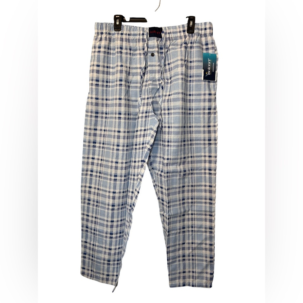 Isotoner Men’s Blue Plaid Pajama Pants XL NWT